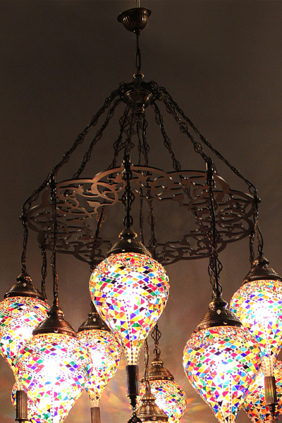 11in1 Bullet Glass Mosaic Laser Chandelier